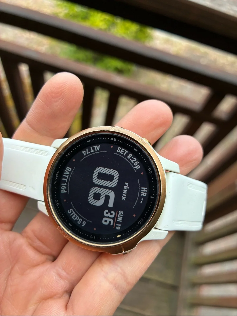 garmin fenix 6s pro smartwatch in rose gold and white